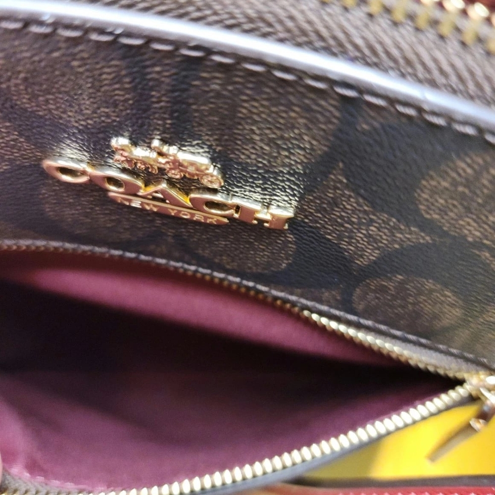 Coach Brown and Red Crossbody Bag - Picture 9 of 15